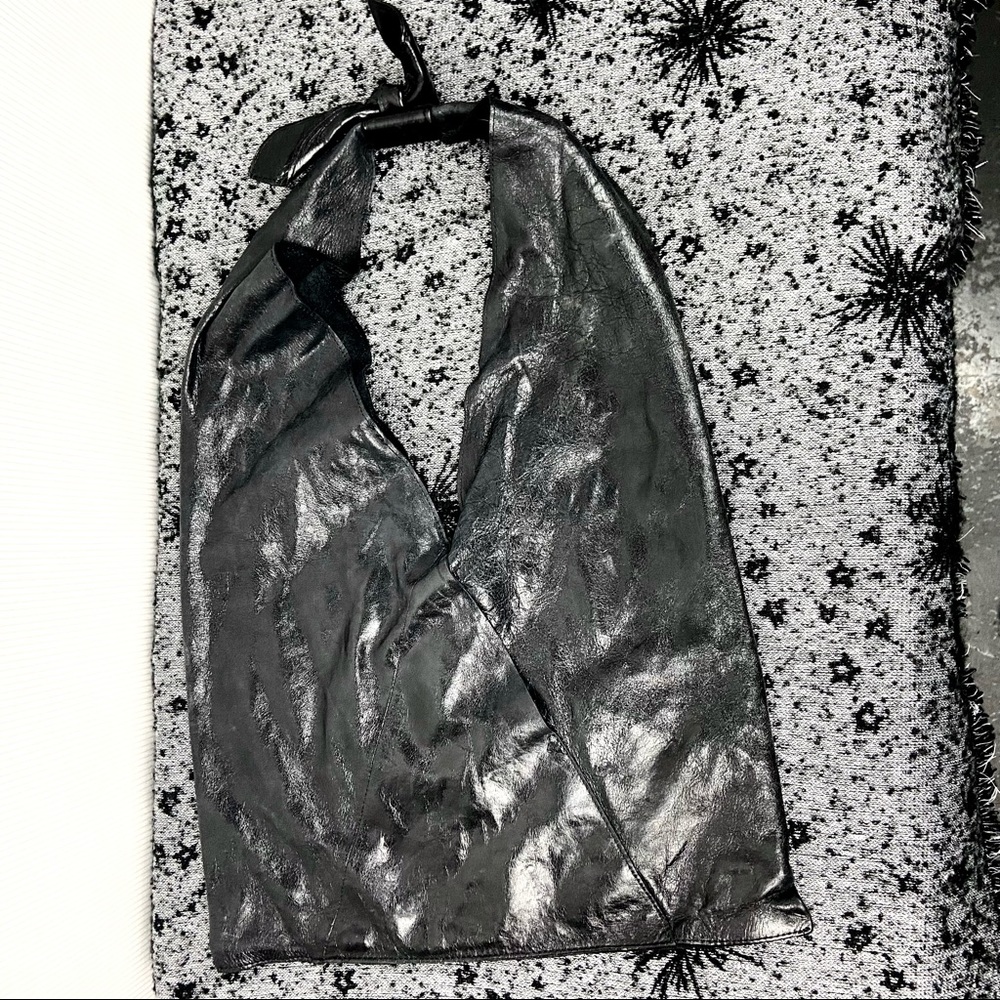 Genuine Leather Bindle Hobo Bag - Picture 12 of 13